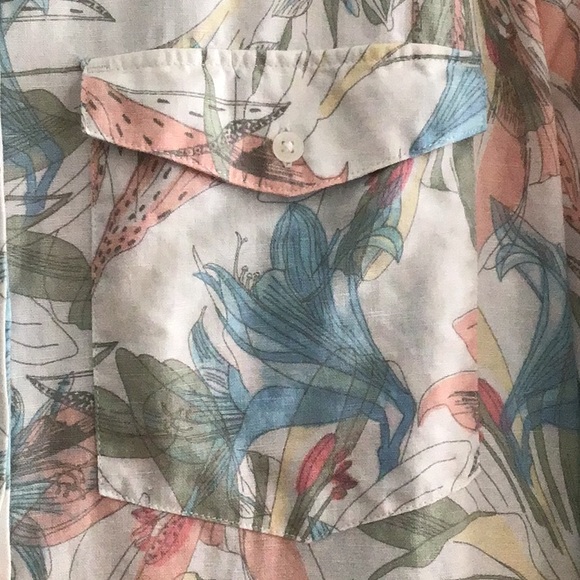 Marks & Spencer Linen/Cotton Print Shirt - Picture 4 of 7